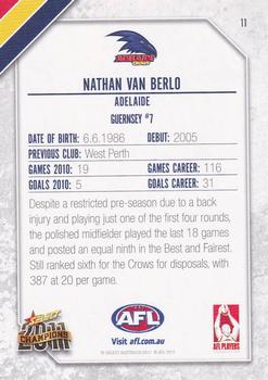 2011 Select AFL Champions #11 Nathan Van Berlo Back
